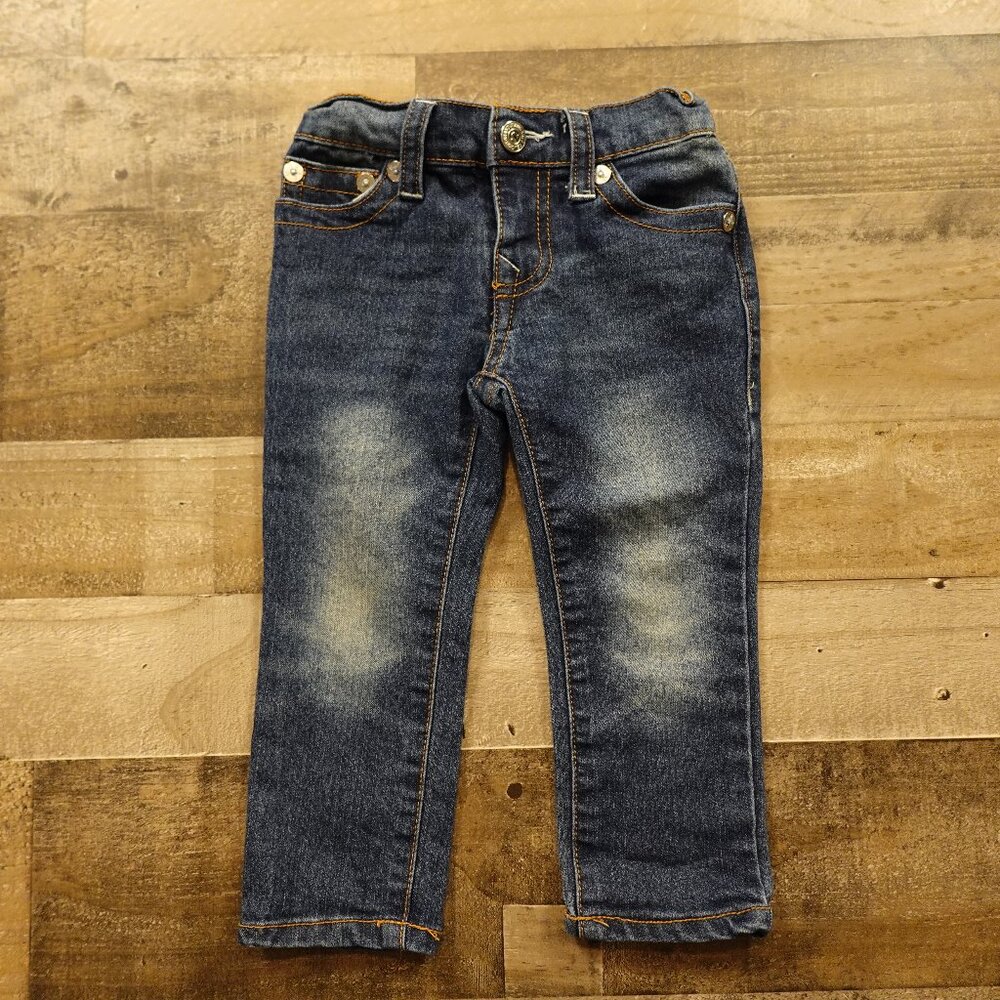 Trueโ Religion Geno Relaxed Slim Jeans Toddler Boys 2T Blue Denim Adjustable
